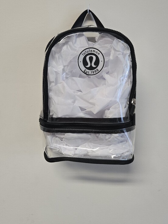lululemon athletica Handbags - lululemon athletica Clear Stadium Backpack with Black Trim